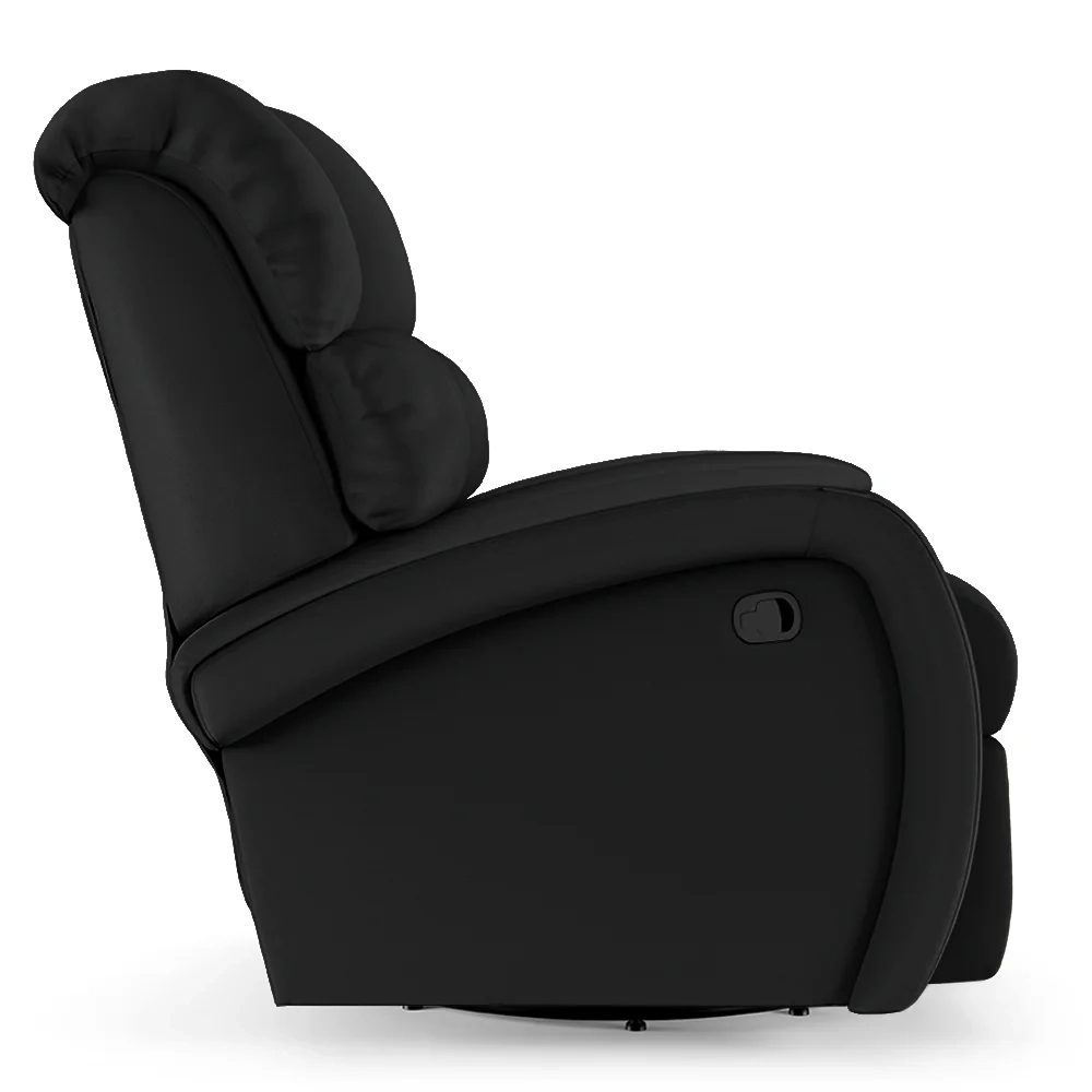 Poltrona do Papai Reclinável Kalie Glider Giratória FH9 PU Preto - Mpozenato