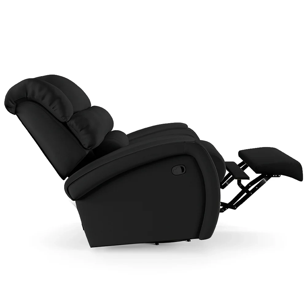 Poltrona do Papai Reclinável Kalie Glider Giratória FH9 PU Preto - Mpozenato