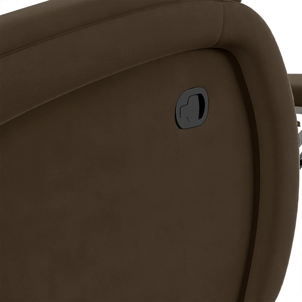 Poltrona do Papai Reclinável Kalie Glider Giratória USB FH9 Veludo Marrom - Mpozenato