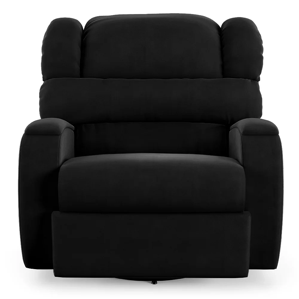 Poltrona do Papai Reclinável Kalie Glider Giratória USB FH9 Veludo Preto - Mpozenato