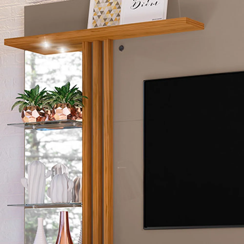 Painel Bancada Suspensa Para TV 55 Pol. Frizz Supreme Fendi/Naturale - Madetec