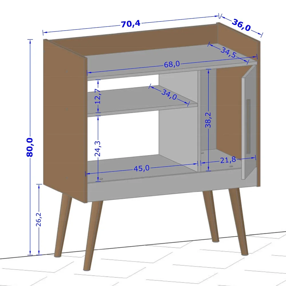 Balcão Multiuso Para Café 1 Porta Branco - Bechara