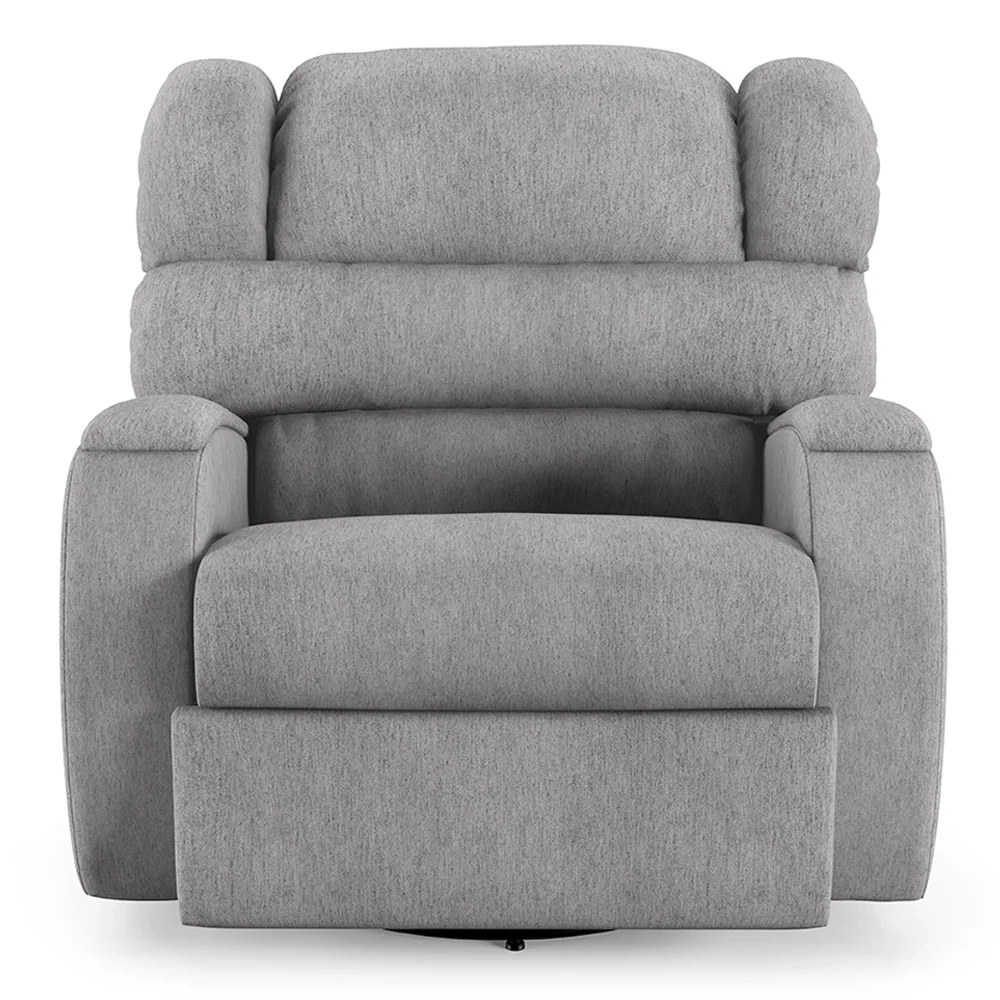 Poltrona do Papai Reclinável Kalie Glider Giratória USB FH9 Linho Cinza - Mpozenato