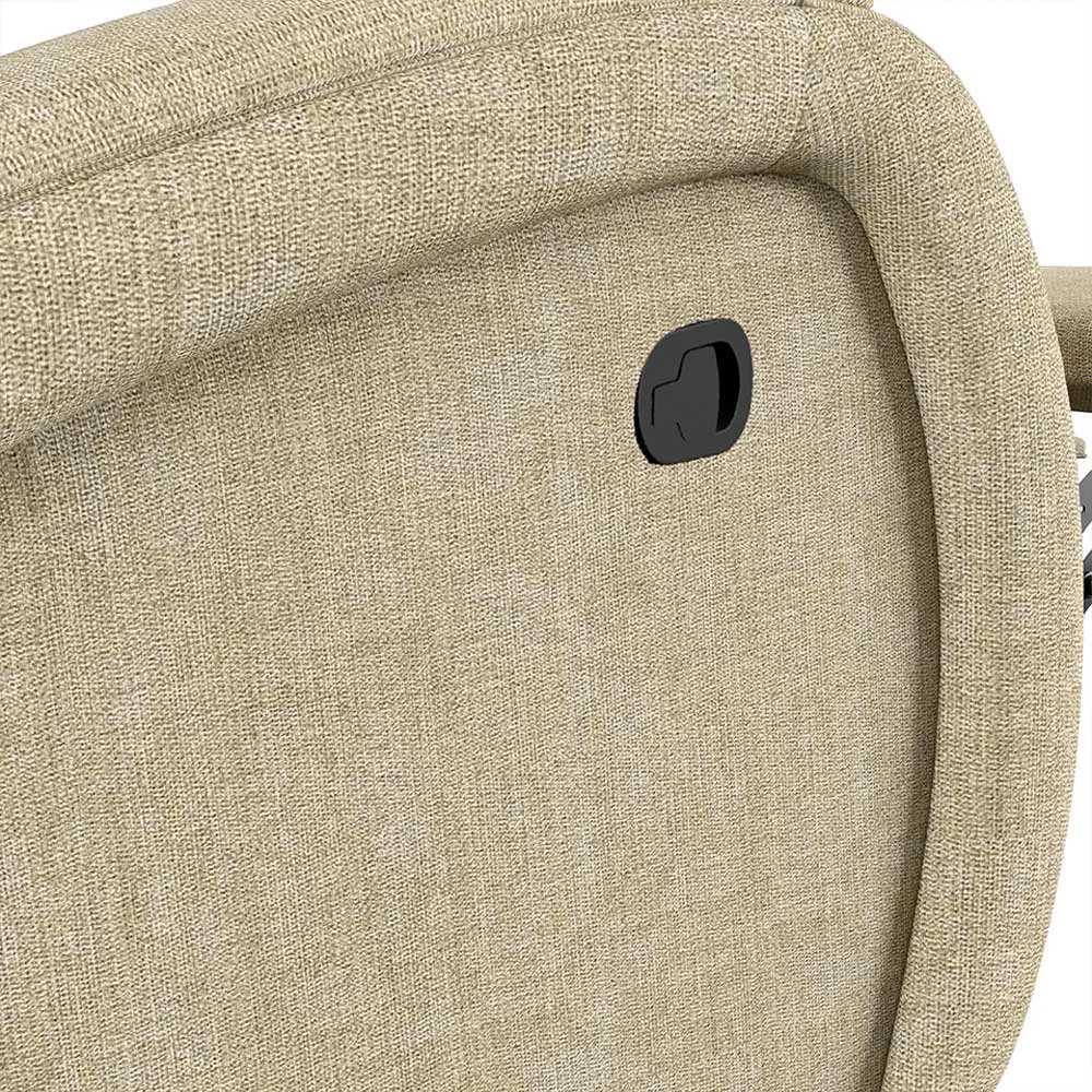 Poltrona do Papai Reclinável Kalie Glider Giratória USB FH9 Linho Bege - Mpozenato