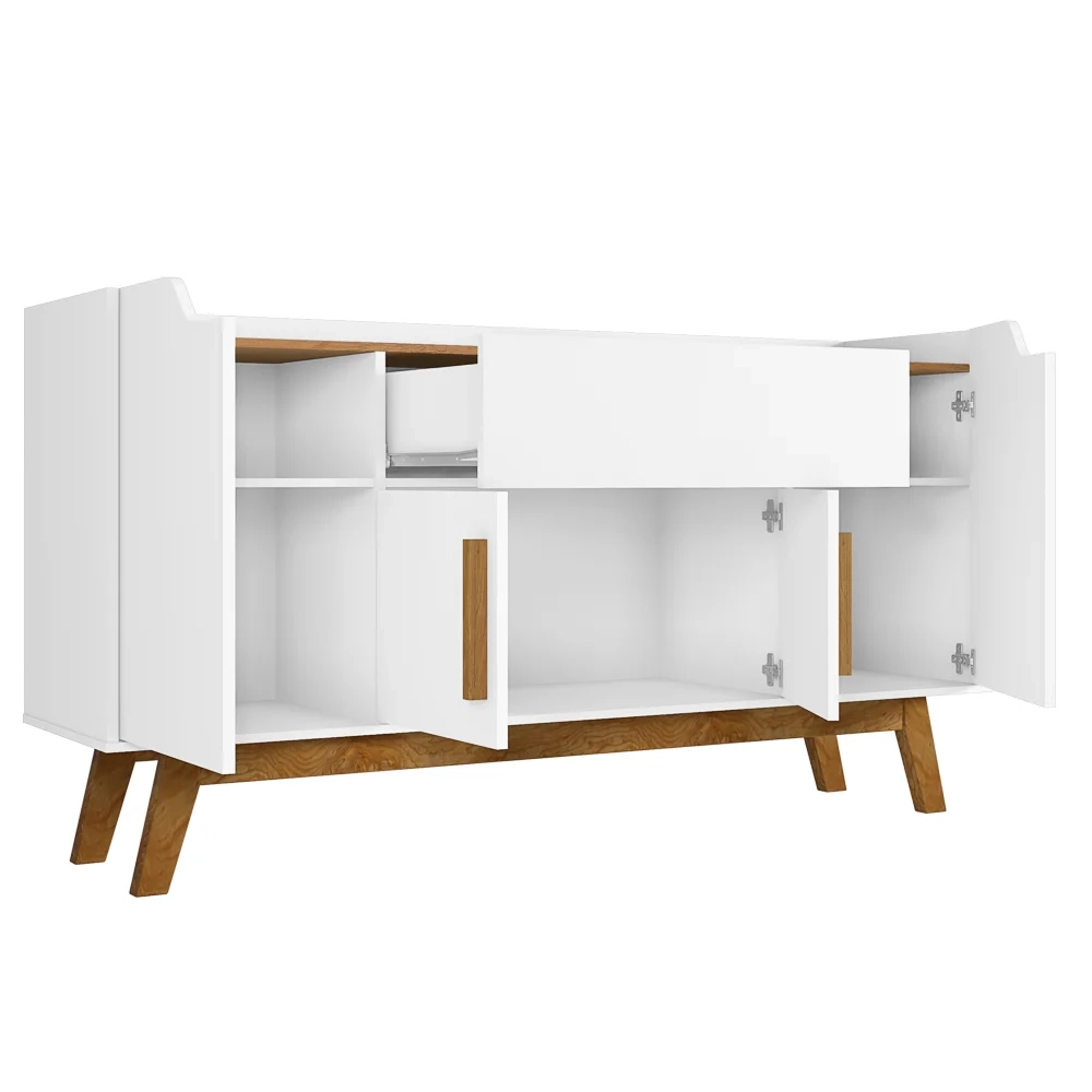 Balcão Aparador Buffet 4 Portas 1 Gaveta Future Branco/Cinamomo - Bechara