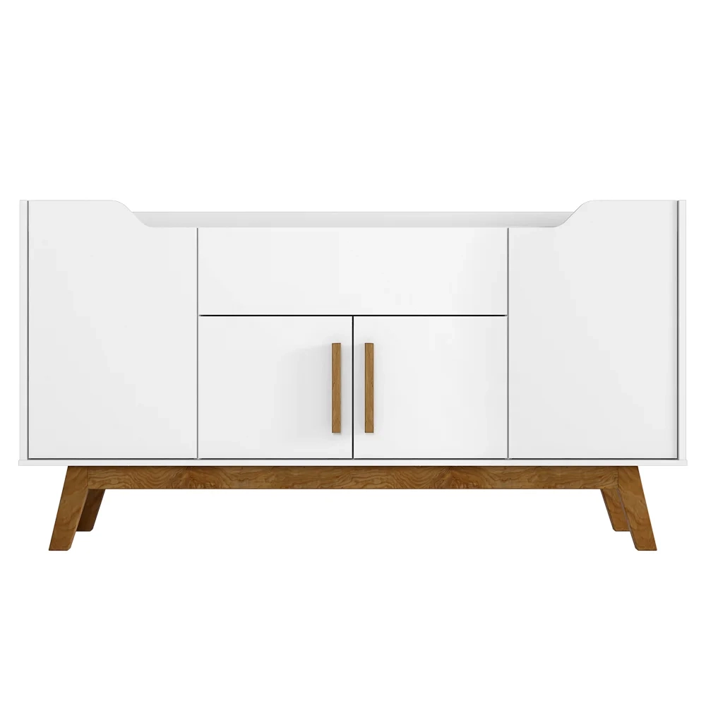 Balcão Aparador Buffet 4 Portas 1 Gaveta Future Branco/Cinamomo - Bechara