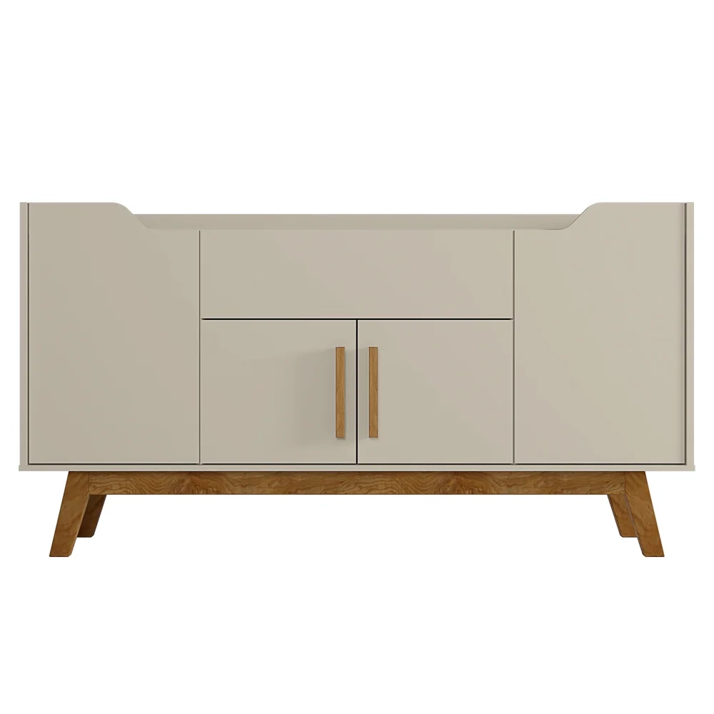 Balcão Aparador Buffet 4 Portas 1 Gaveta Future Off White/Cinamomo - Bechara