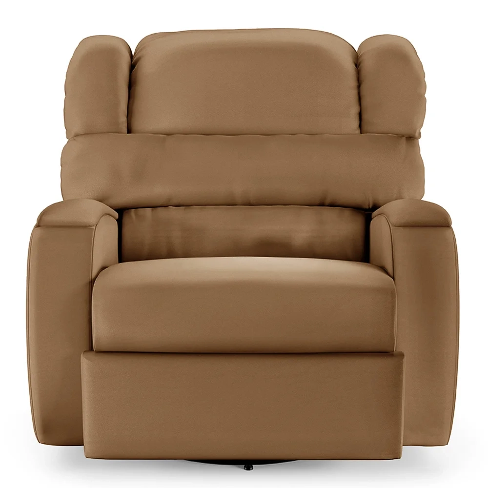 Poltrona do Papai Reclinável Kalie Glider Giratória USB FH9 PU Caramelo - Mpozenato