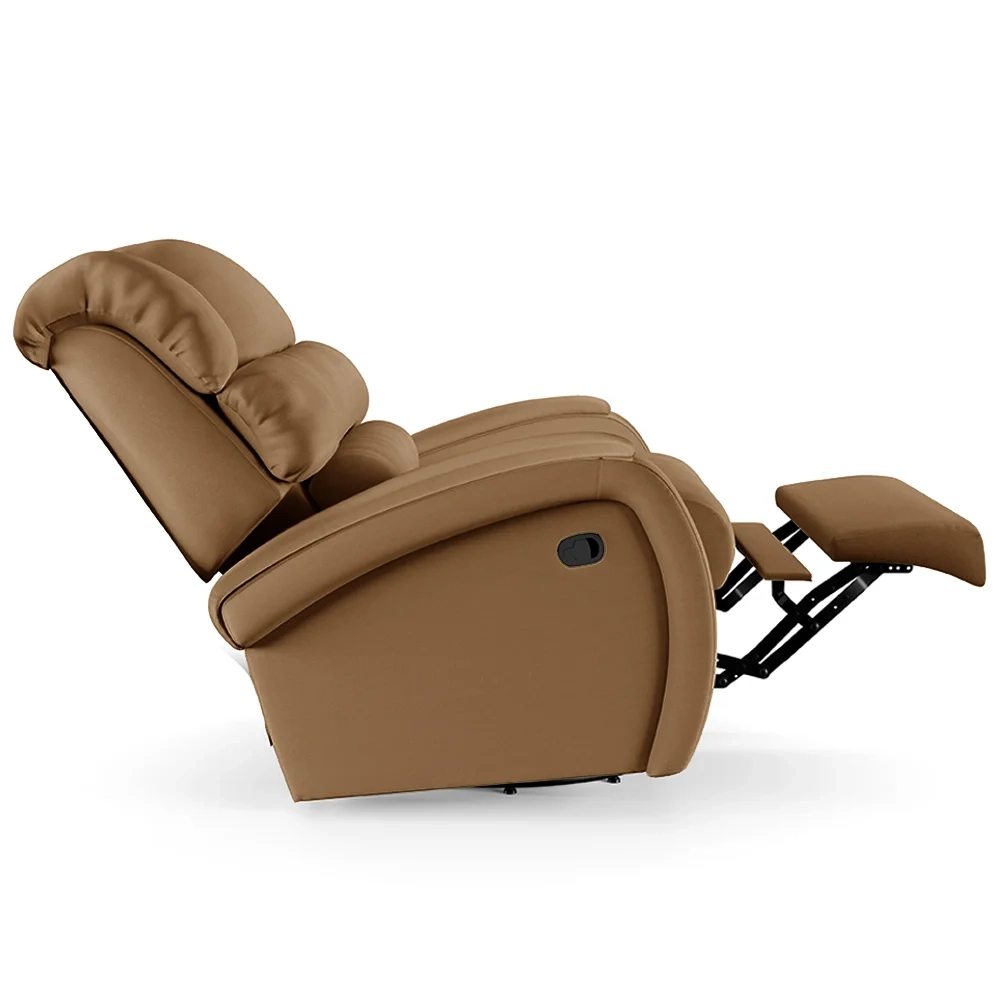 Poltrona do Papai Reclinável Kalie Glider Giratória USB FH9 PU Caramelo - Mpozenato