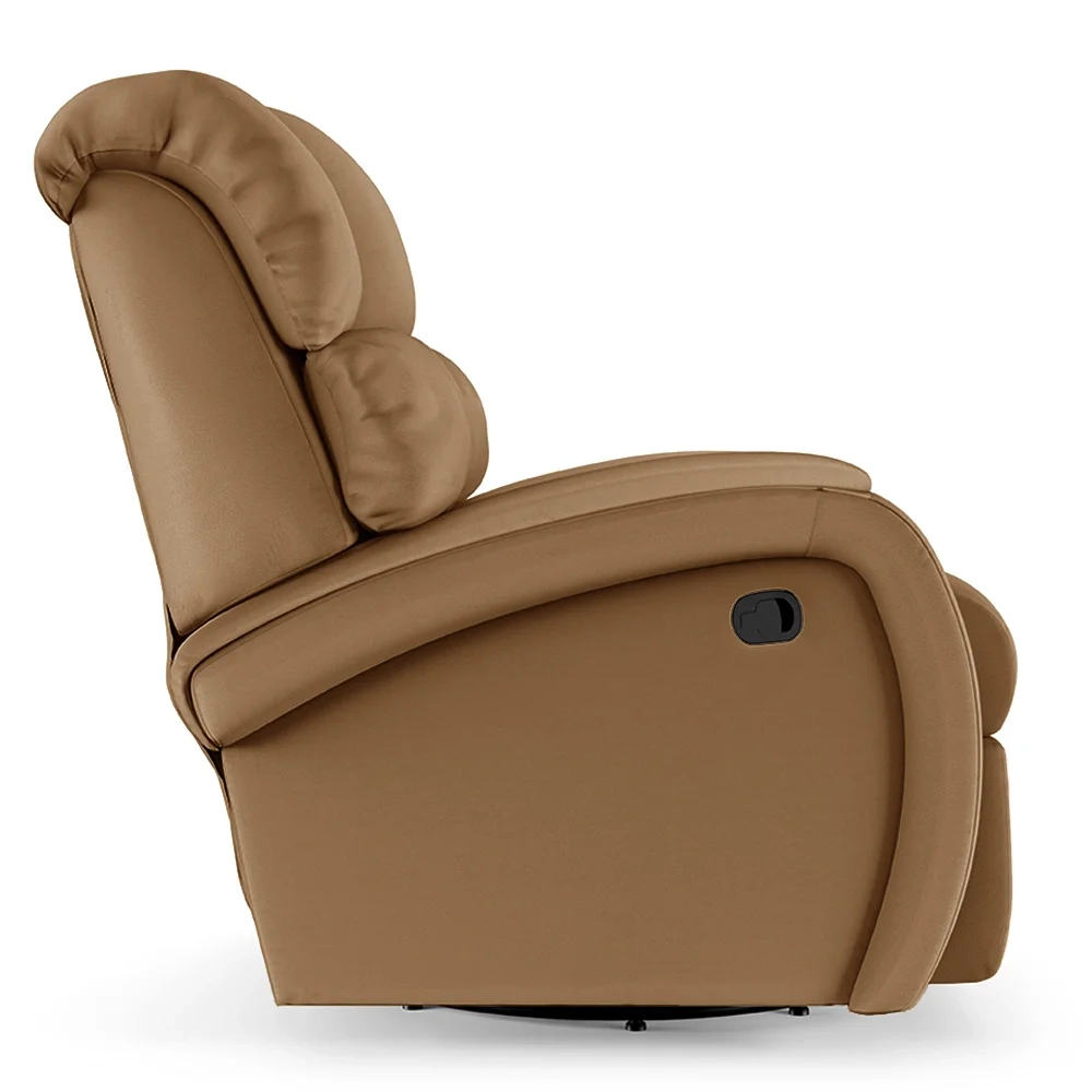 Poltrona do Papai Reclinável Kalie Glider Giratória USB FH9 PU Caramelo - Mpozenato