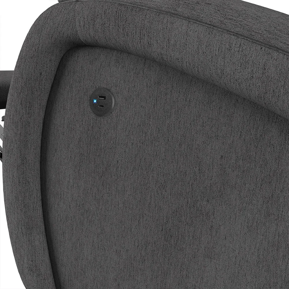 Poltrona do Papai Reclinável Kalie Glider Giratória USB FH9 Linho Grafite - Mpozenato