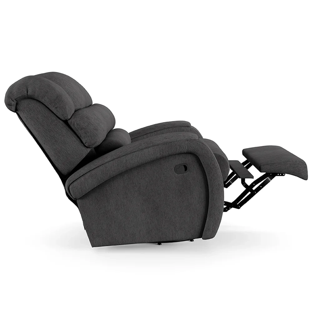 Poltrona do Papai Reclinável Kalie Glider Giratória USB FH9 Linho Grafite - Mpozenato