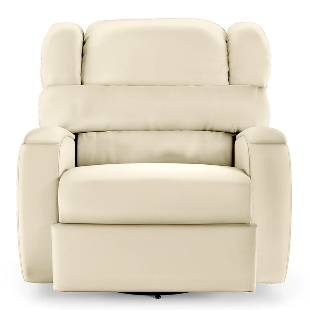 Poltrona do Papai Reclinável Kalie Glider Giratória USB FH9 PU Bege - Mpozenato