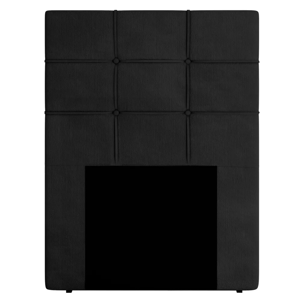 Cabeceira Cama Box Solteiro 90cm Esmeralda Veludo J02 Preto - Mpozenato
