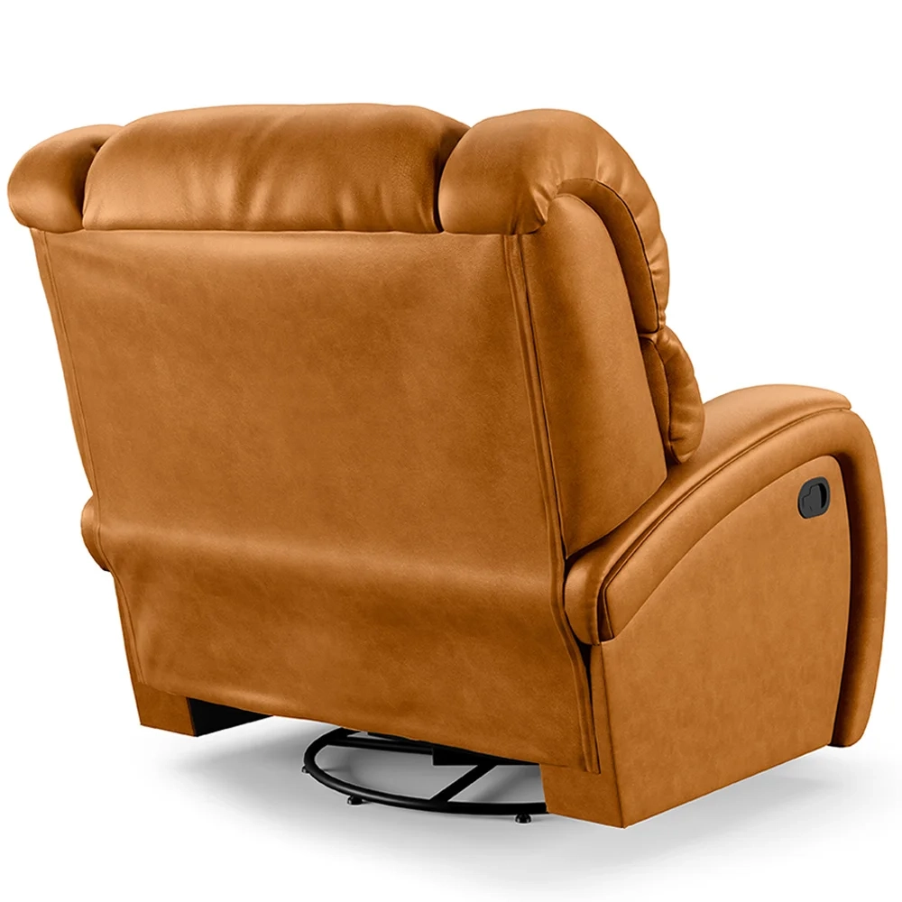 Poltrona do Papai Reclinável Kalie Glider Giratória USB FH9 PU Whisky - Mpozenato