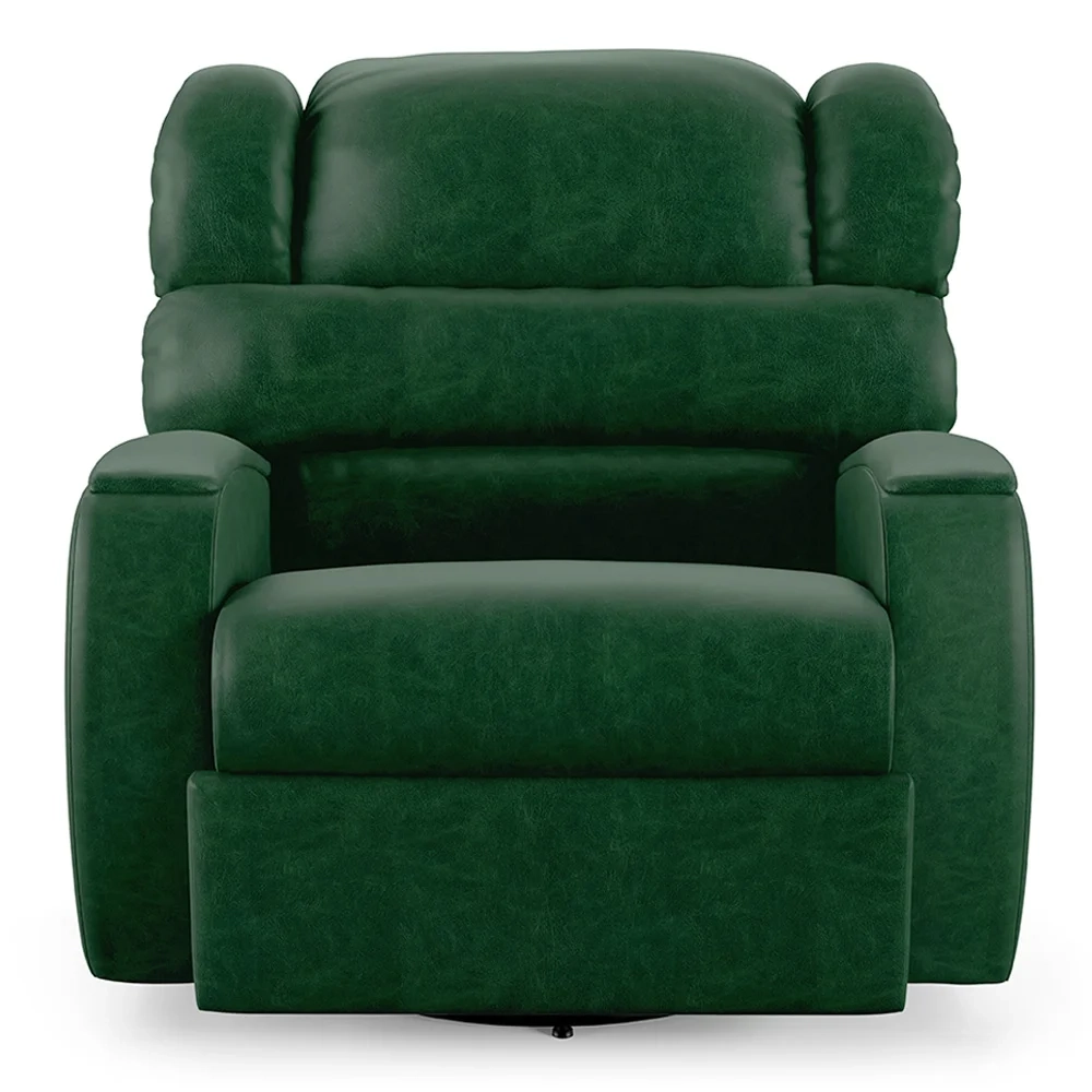 Poltrona do Papai Reclinável Kalie Glider Giratória USB FH9 PU Verde Musgo - Mpozenato