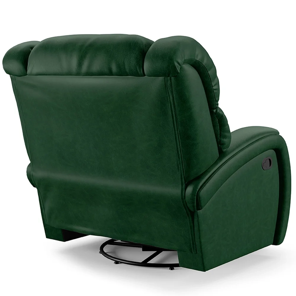 Poltrona do Papai Reclinável Kalie Glider Giratória USB FH9 PU Verde Musgo - Mpozenato