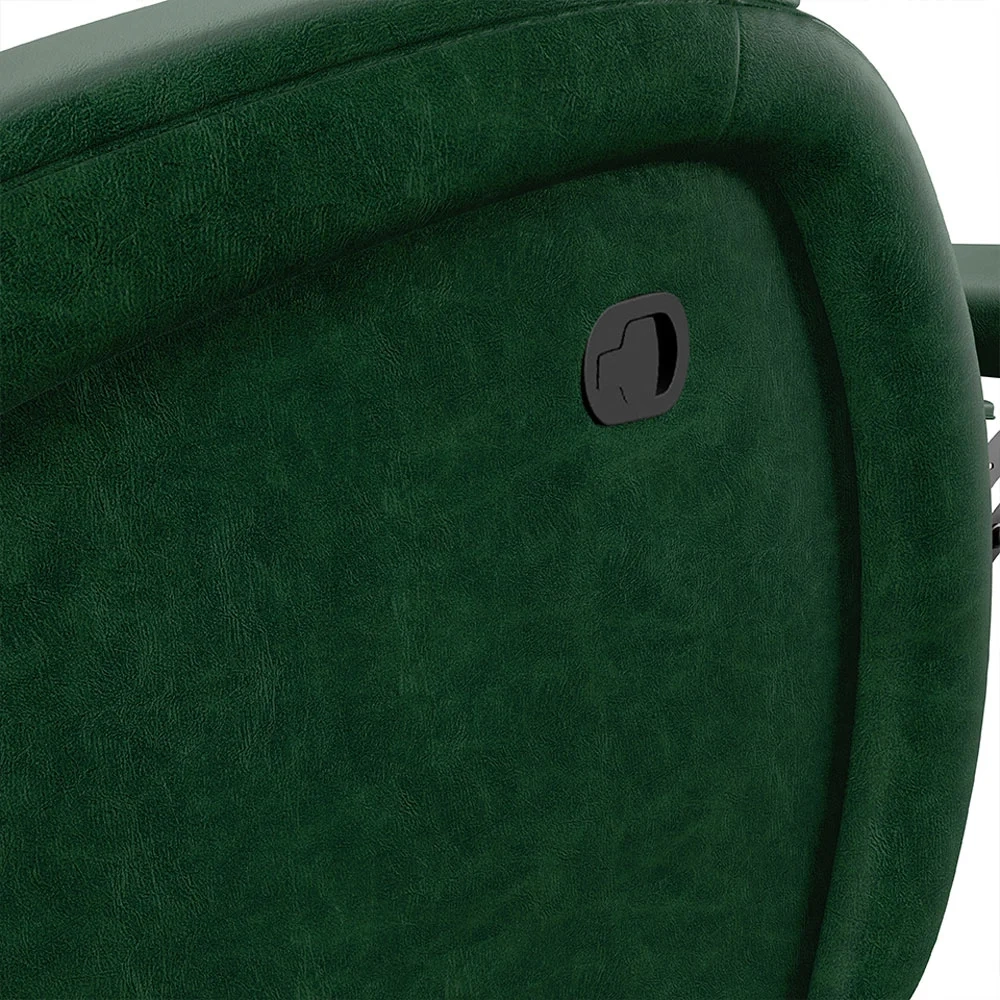 Poltrona do Papai Reclinável Kalie Glider Giratória USB FH9 PU Verde Musgo - Mpozenato