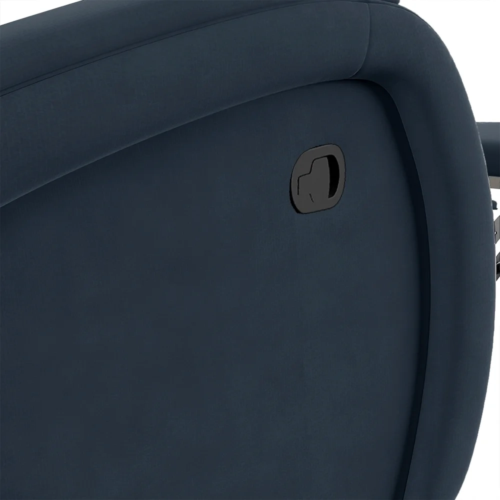 Poltrona do Papai Reclinável Kalie Glider Giratória USB FH9 Veludo Azul - Mpozenato