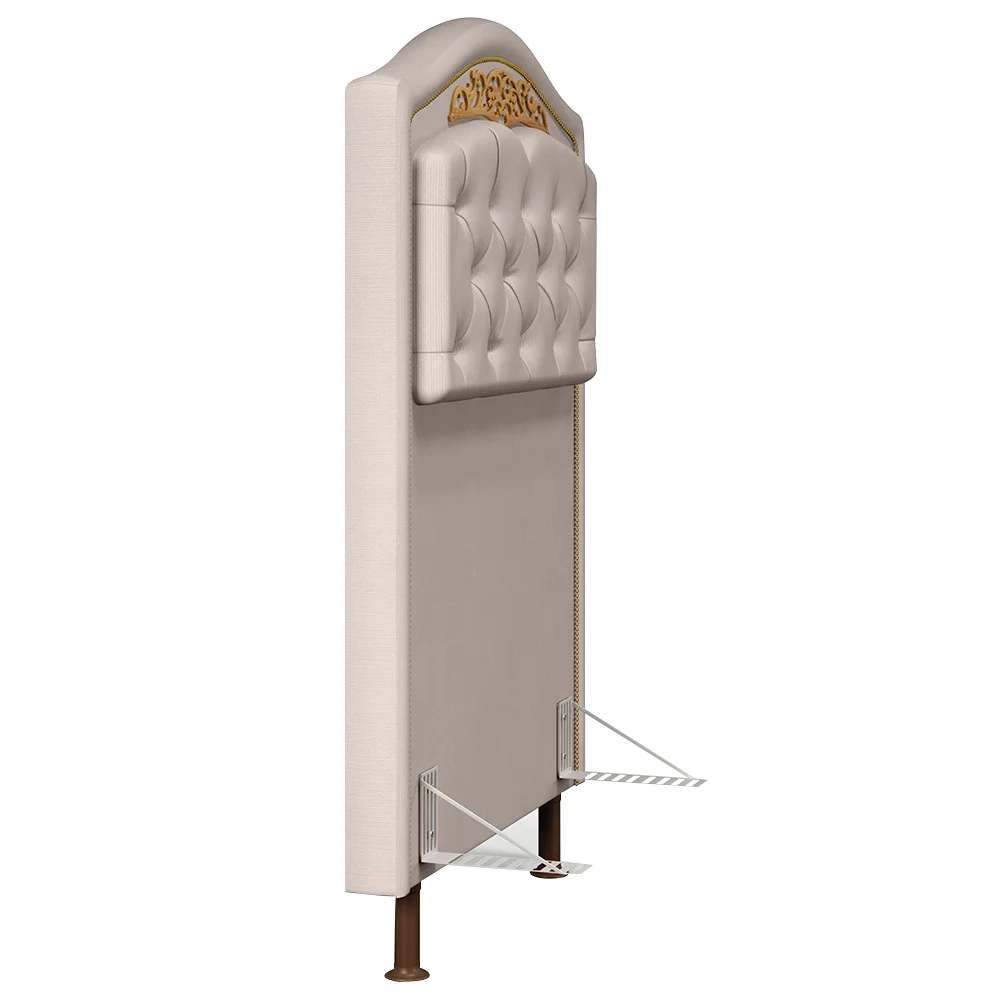Cabeceira Cama Box Solteiro 90cm com Tachas Imperial Veludo J02 Bege - Mpozenato