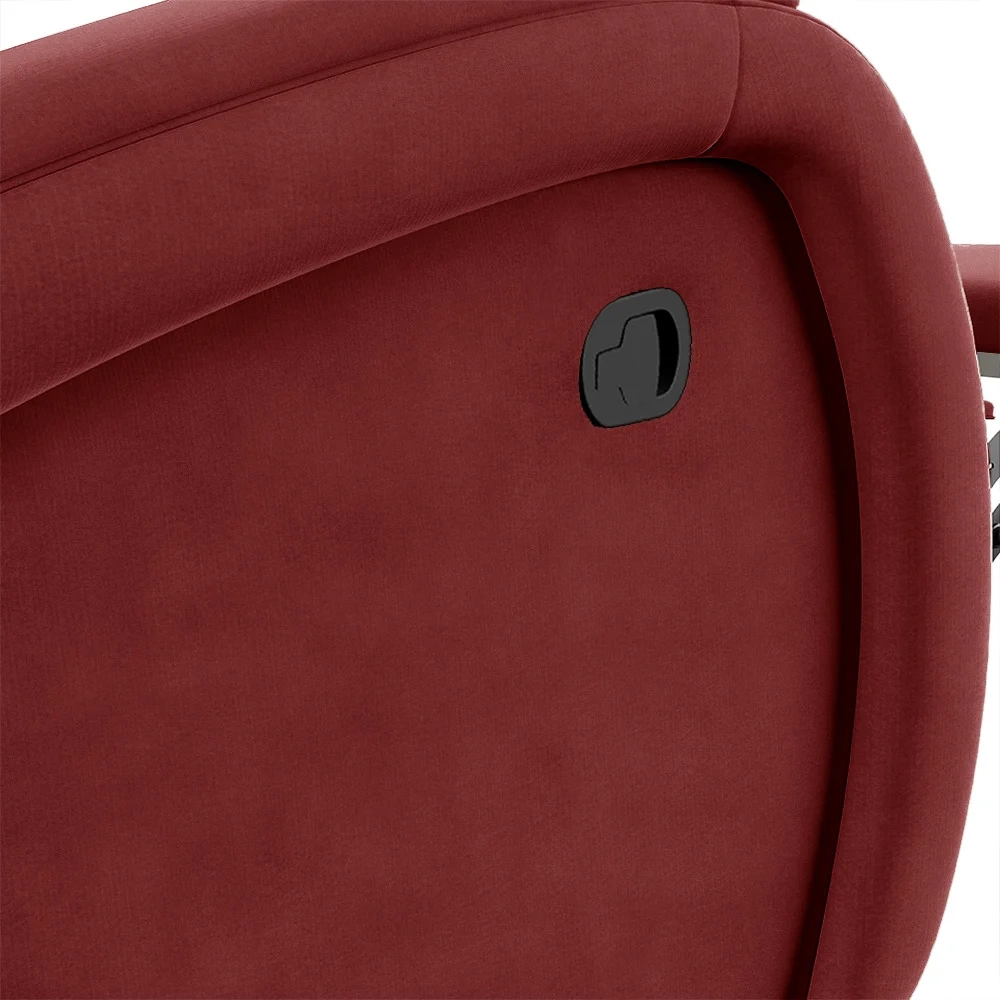 Poltrona do Papai Reclinável Kalie Glider Giratória USB FH9 Veludo Vermelho - Mpozenato