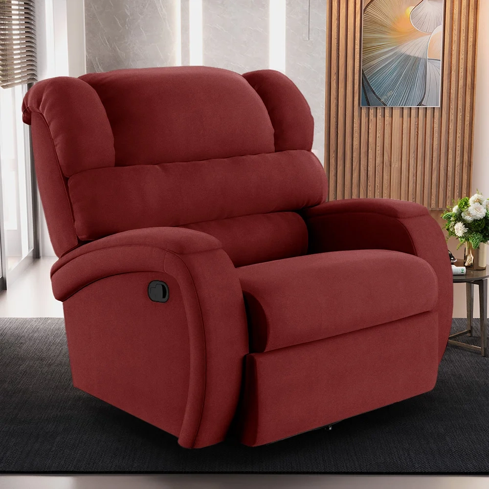 Poltrona do Papai Reclinável Kalie Glider Giratória USB FH9 Veludo Vermelho - Mpozenato