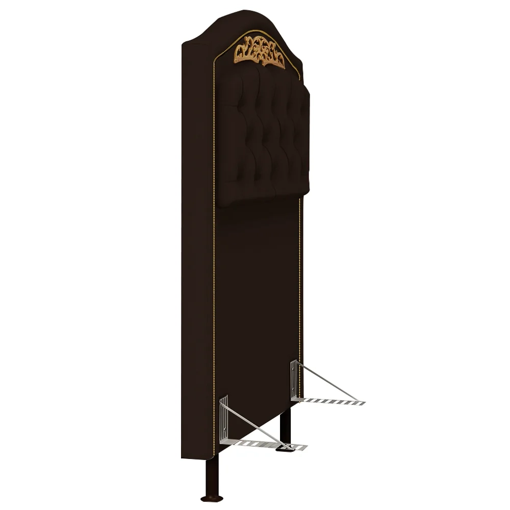 Cabeceira Cama Box Solteiro 90cm com Tachas Imperial J02 Sintético Marrom Escuro - Mpozenato