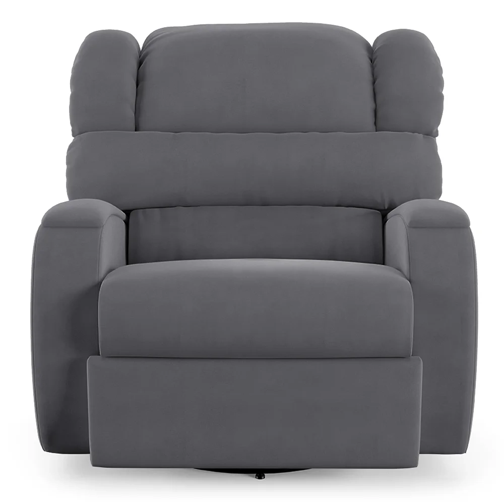 Poltrona do Papai Reclinável Kalie Glider Giratória USB FH9 Veludo Cinza - Mpozenato