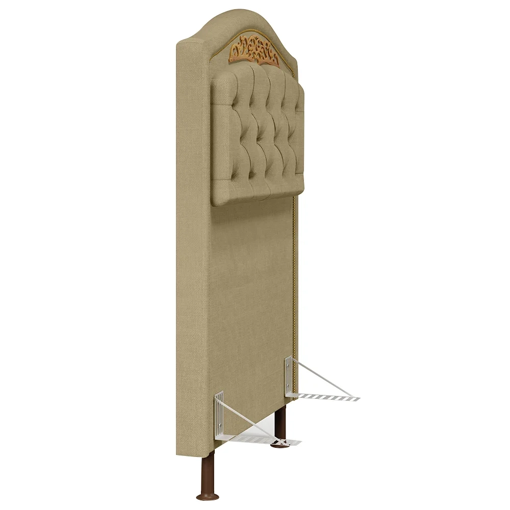 Cabeceira Cama Box Solteiro 90cm com Tachas Imperial J02 Linho Areia - Mpozenato