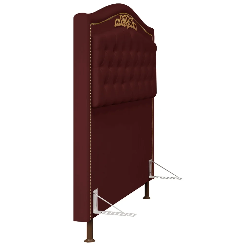 Cabeceira Cama Box Casal 140cm com Tachas Imperial Veludo J02 Bordô - Mpozenato