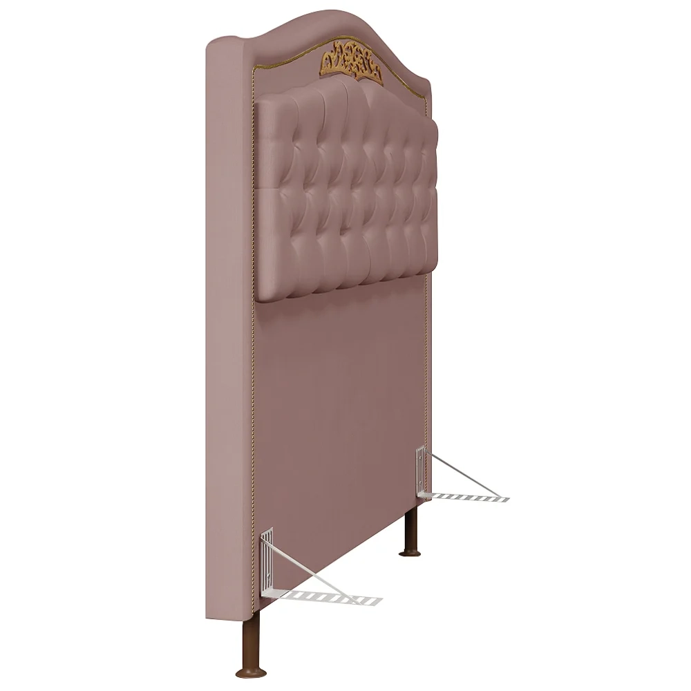 Cabeceira Cama Box Casal 140cm com Tachas Imperial Veludo J02 Rosê - Mpozenato