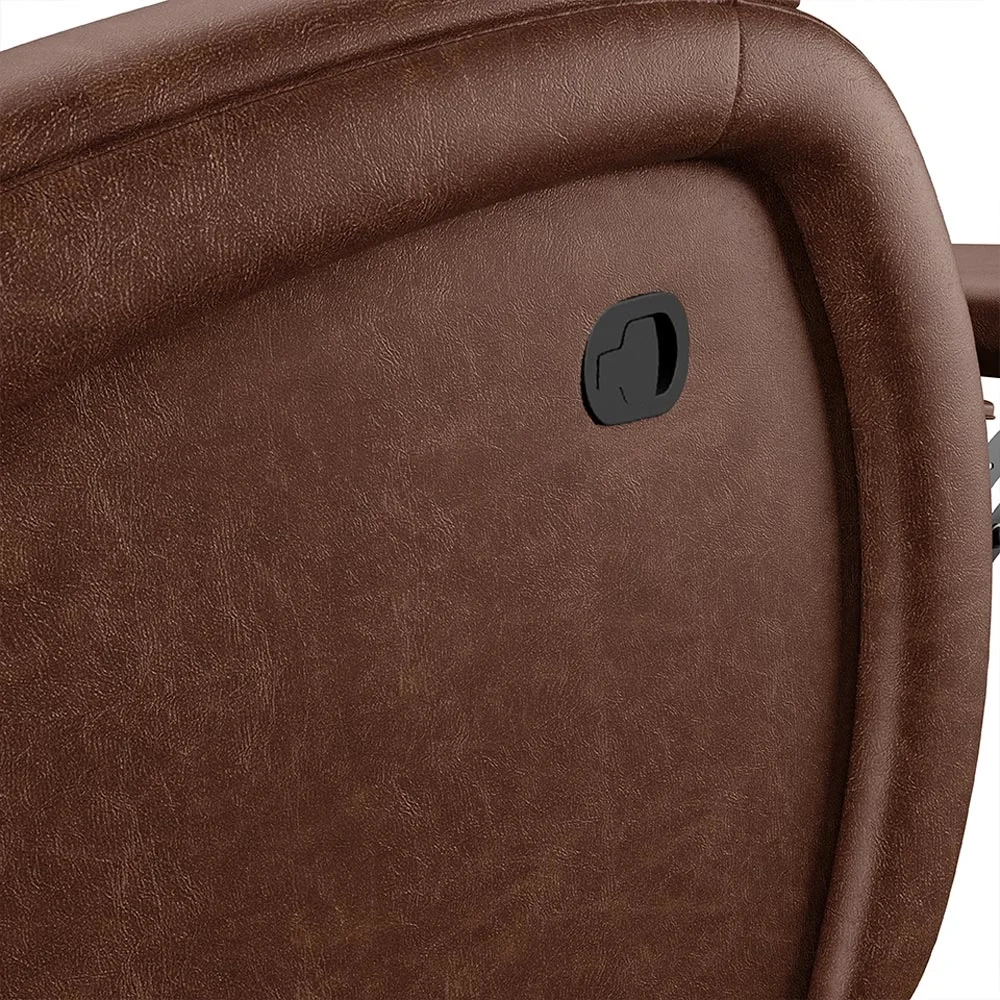 Poltrona do Papai Reclinável Kalie Glider Giratória USB FH9 PU Marrom Brilho - Mpozenato