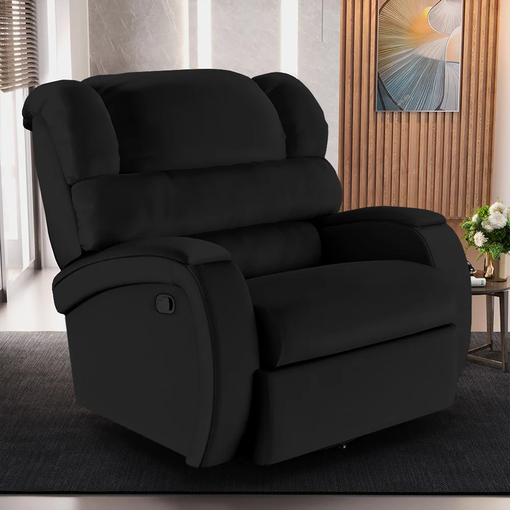 Poltrona do Papai Reclinável Kalie Glider Giratória USB FH9 PU Preto - Mpozenato