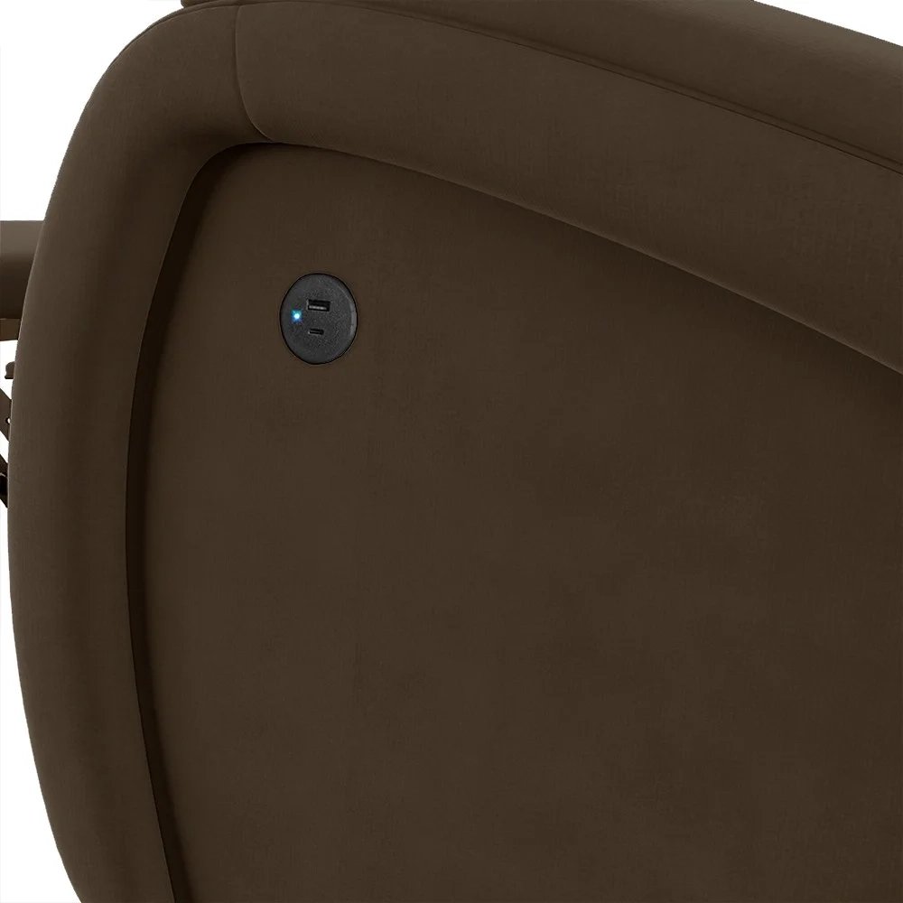 Poltrona do Papai Reclinável Kalie Glider Giratória Massagem FH9 Veludo Marrom - Mpozenato