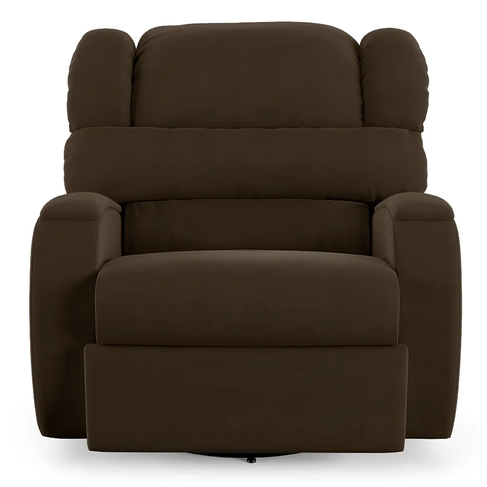 Poltrona do Papai Reclinável Kalie Glider Giratória Massagem FH9 Veludo Marrom - Mpozenato