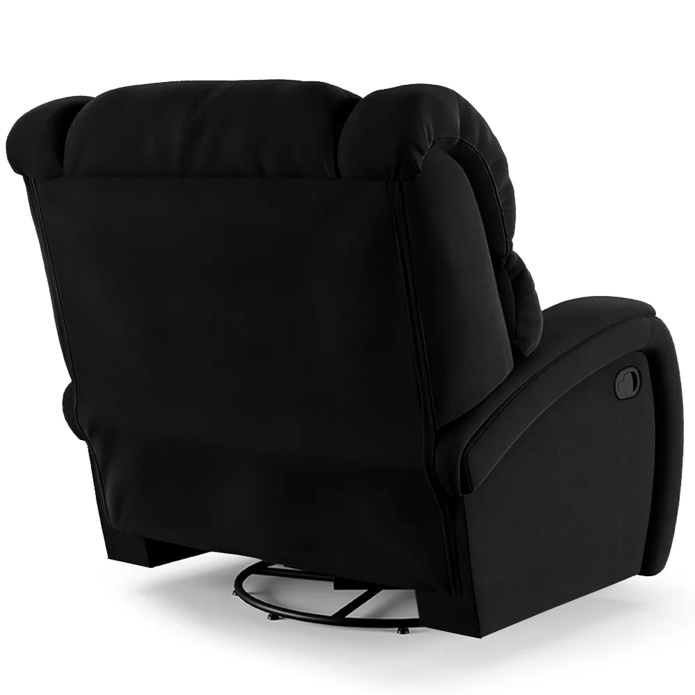 Poltrona do Papai Reclinável Kalie Glider Giratória Massagem FH9 Veludo Preto - Mpozenato