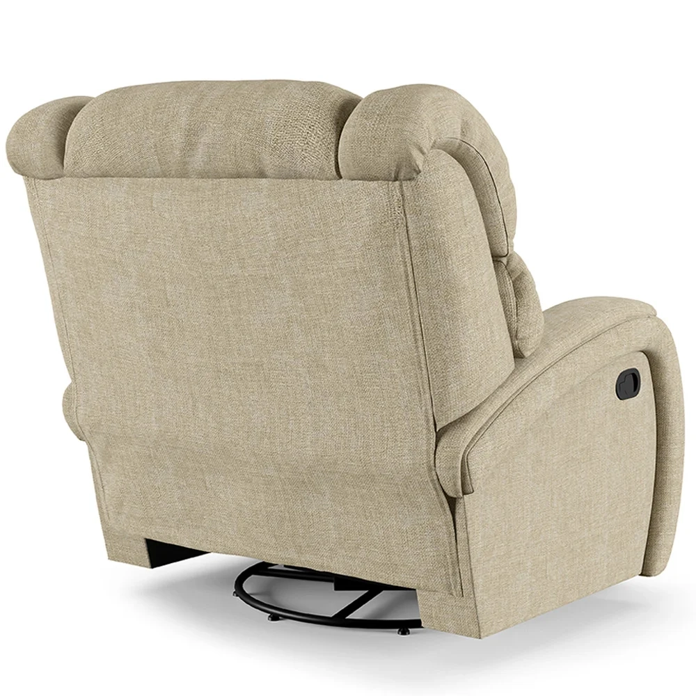 Poltrona do Papai Reclinável Kalie Glider Giratória Massagem FH9 Linho Bege - Mpozenato