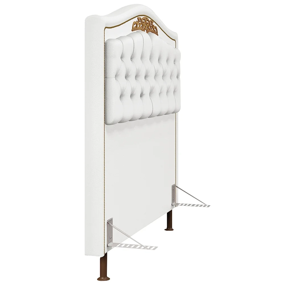 Cabeceira Cama Box Casal Queen 160cm com Tachas Imperial J02 Sintético Branco - Mpozenato