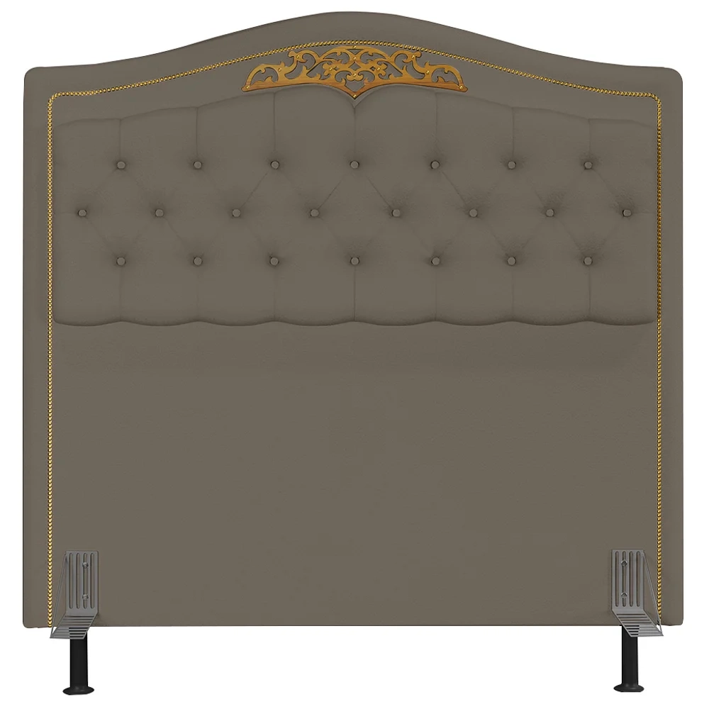 Cabeceira Cama Box Casal Queen 160cm com Tachas Imperial J02 Sintético Areia - Mpozenato