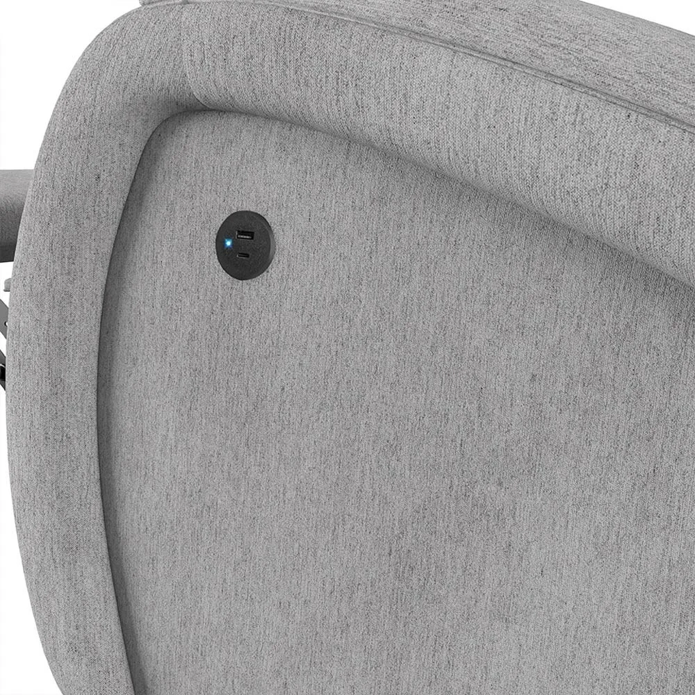 Poltrona do Papai Reclinável Kalie Glider Giratória Massagem FH9 Linho Cinza - Mpozenato