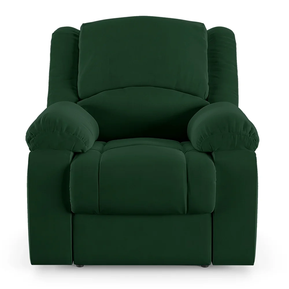 Poltrona do Papai Reclinável Pietra Elétrica LED Massagem FH9 Veludo Verde - Mpozenato