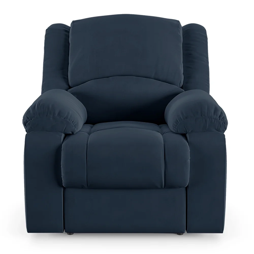 Poltrona do Papai Reclinável Pietra Elétrica LED Massagem FH9 Veludo Azul - Mpozenato