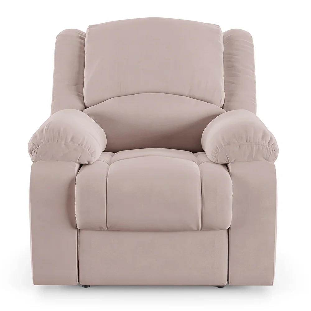 Poltrona do Papai Reclinável Pietra Elétrica LED Massagem FH9 Veludo Rosê - Mpozenato