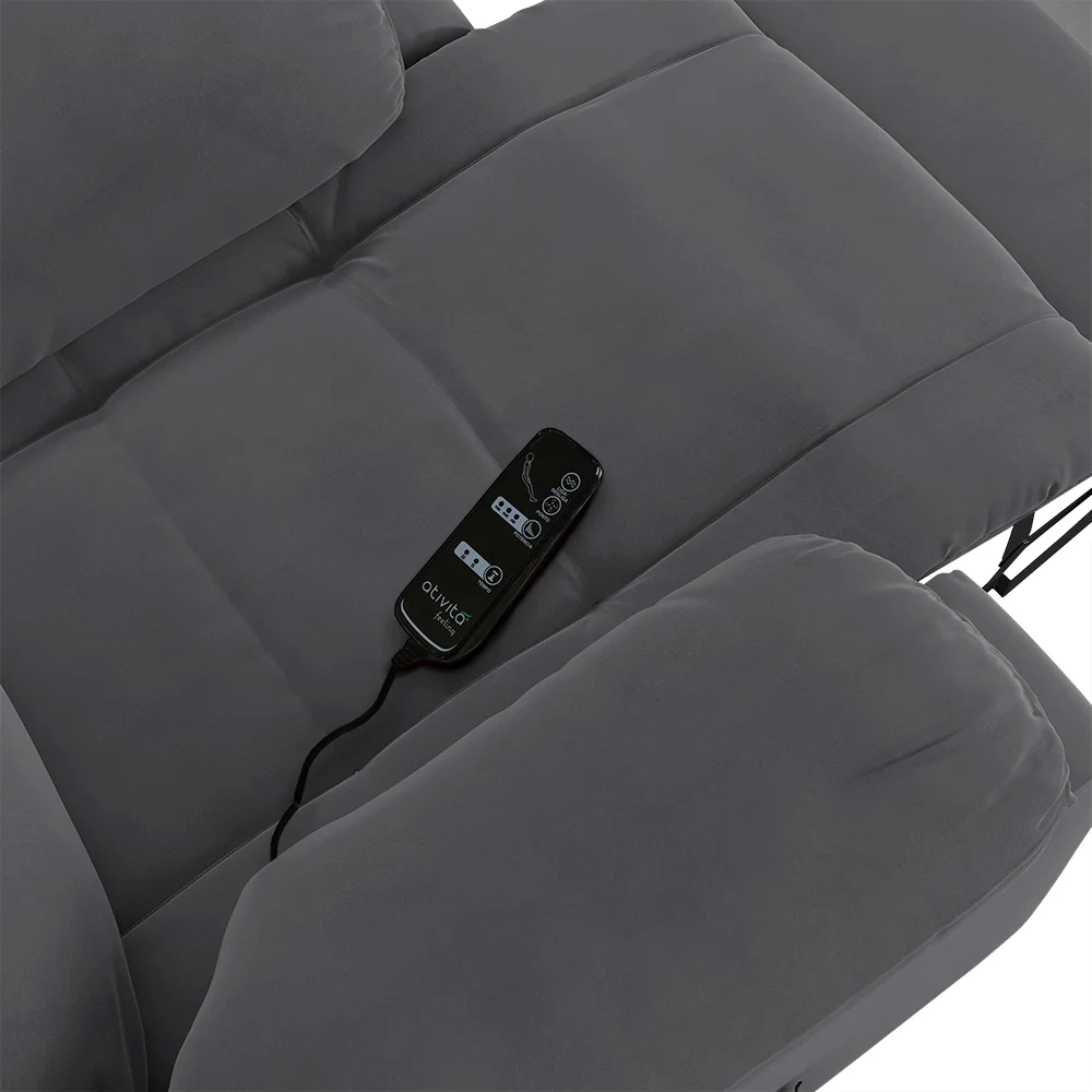 Poltrona do Papai Reclinável Pietra Elétrica LED Massagem FH9 Veludo Cinza - Mpozenato