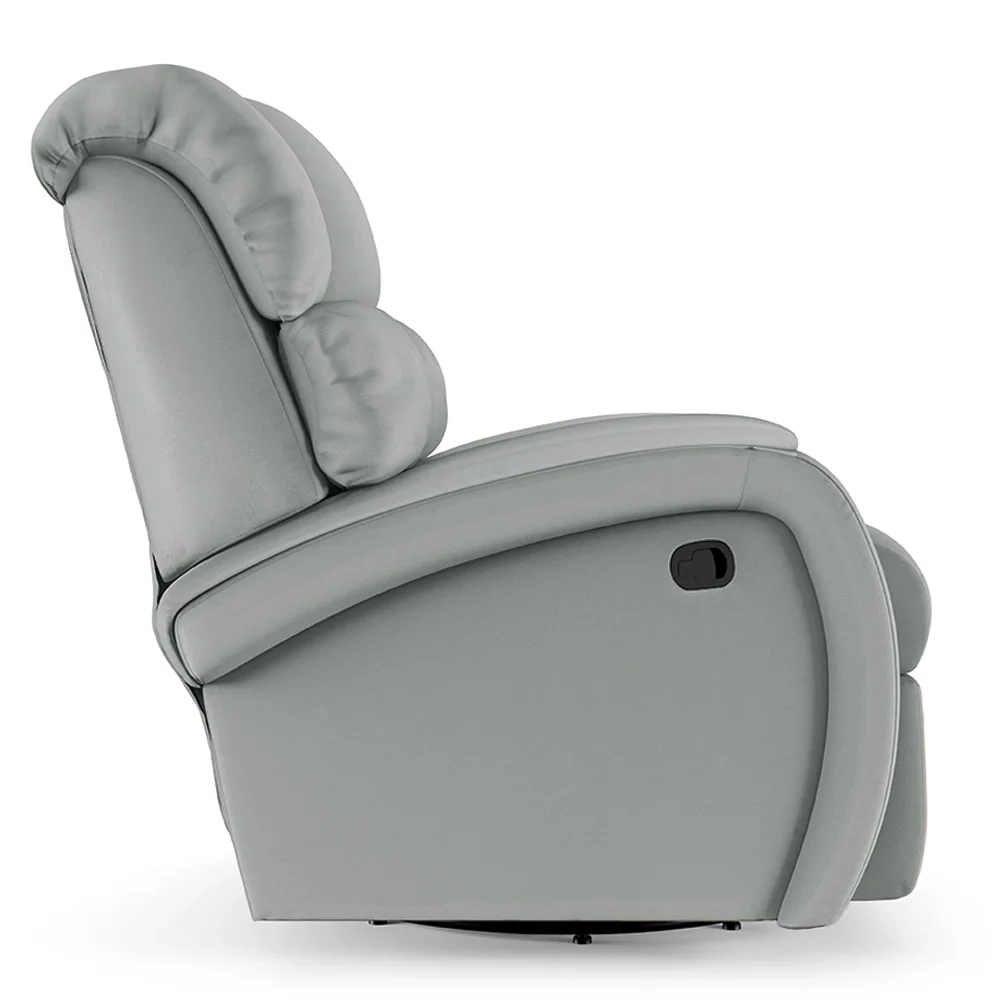 Poltrona do Papai Reclinável Kalie Glider Giratória Massagem FH9 PU Cinza - Mpozenato