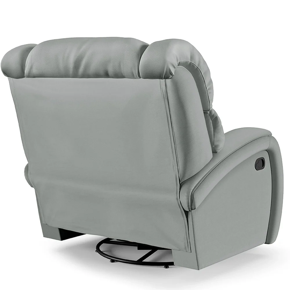 Poltrona do Papai Reclinável Kalie Glider Giratória Massagem FH9 PU Cinza - Mpozenato