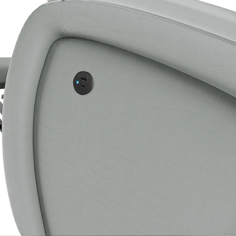 Poltrona do Papai Reclinável Kalie Glider Giratória Massagem FH9 PU Cinza - Mpozenato