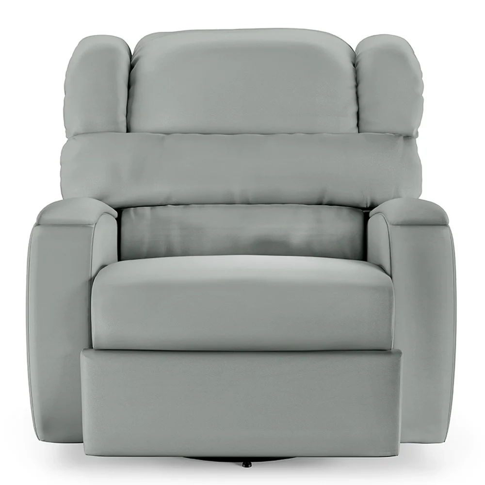 Poltrona do Papai Reclinável Kalie Glider Giratória Massagem FH9 PU Cinza - Mpozenato