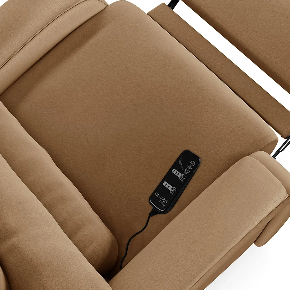 Poltrona do Papai Reclinável Kalie Glider Giratória Massagem FH9 PU Caramelo - Mpozenato