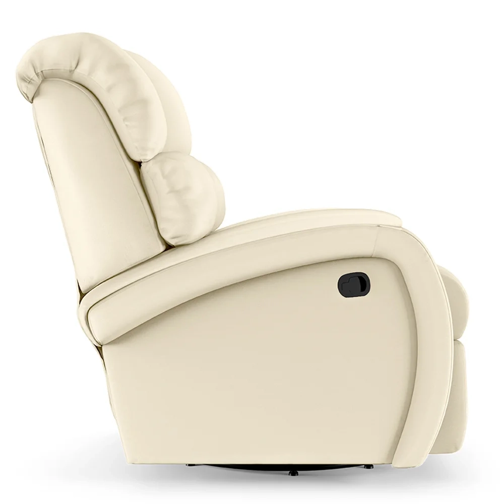 Poltrona do Papai Reclinável Kalie Glider Giratória Massagem FH9 PU Bege - Mpozenato